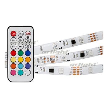 Лента SPI-5000SE-IR21B 12V RGB (5060,150 LED x3,1804, ПДУ)